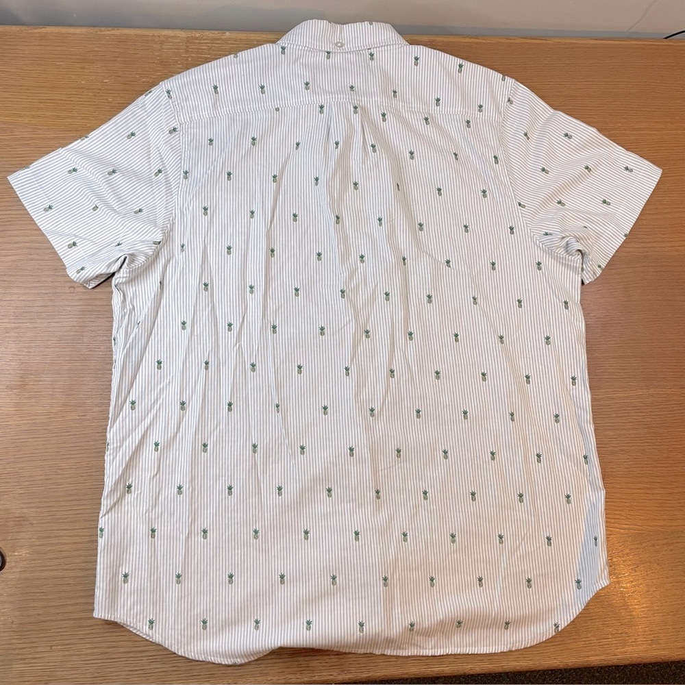 Chubbies The Friday Shirt SS XL Men's White Grey Striped Pineapple Button Down - Picture 8 of 13